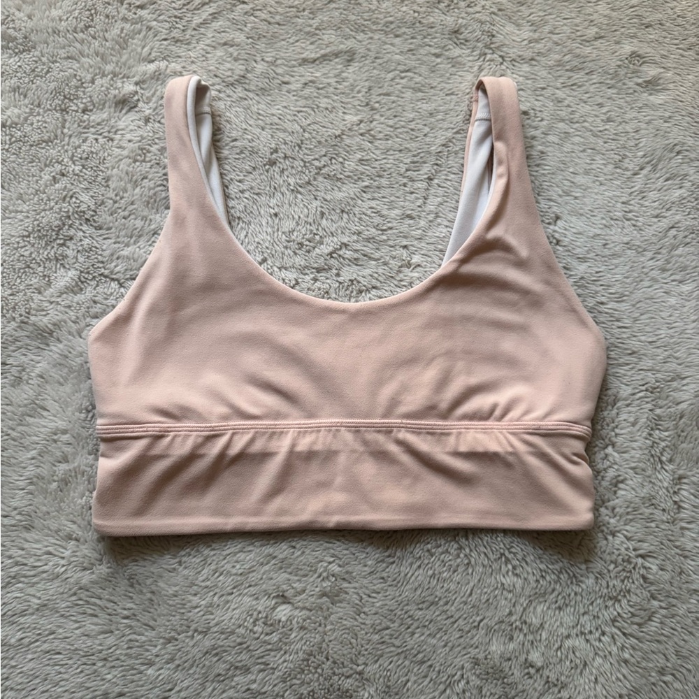 Lululemon reversible sports bra - peachy pink/white